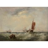 Edwin Hayes (1820-1904) - Vessels off the coast Oil on canvas Signed and dated   1844   lower left