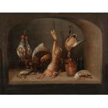 Follower of Benjamin Blake - Larder still lives A pair, oil on canvas 15 x 20 cm (6 x 8 in) (2)