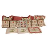 A set of six Chelsea textile tapestry worked cushions, late 20th century  A set of six Chelsea