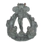 An Italian bronze door knocker, probably Venetian, in Baroque style  An Italian bronze door knocker,