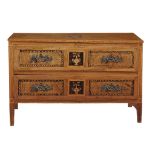 A late 18th century North Italian walnut and marquetry inlaid commode in...  A late 18th century