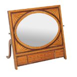 A George III satinwood dressing mirror, circa 1800  A George III satinwood dressing mirror,