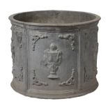 A cylindrical lead planter, early 20th century  A cylindrical lead planter,   early 20th century,