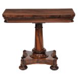 A George IV goncalo alves card table, circa 1825  A George IV goncalo alves card table,   circa