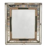 A 19th century Venetian enamelled glass and beaded wall mirror  A 19th century Venetian enamelled