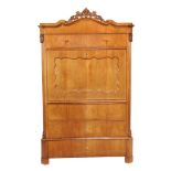 An Austrian birch and burr maple secretaire a abbatant, circa 1830-40  An Austrian birch and burr