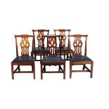 A set of ten mahogany dining chairs in George III style 20th Century to...  A set of ten mahogany