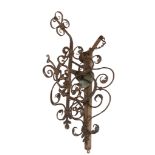 A Continental wrought iron wall mounted metal bell, first half 18th century  A Continental wrought