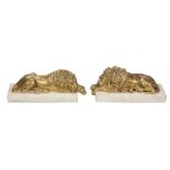 After Antonio Canova , a pair of Continental gilt bronze and marble mounted...  After Antonio Canova