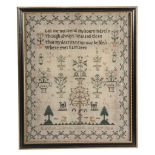 A Regency needlework sampler, Hannah Allens work Augst  A Regency needlework sampler,     Hannah