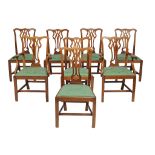 A set of eight mahogany dining chairs in the George III style  A set of eight mahogany dining chairs
