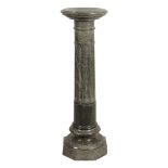 A green serpentine marble columnar pedestal, circa 1880  A green serpentine marble columnar