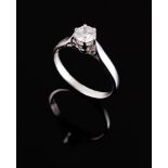 An 18 carat gold single stone diamond ring  An 18 carat gold single stone diamond ring  , the