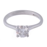 A diamond single stone diamond ring, the brilliant cut diamond weighing 0  A diamond single stone