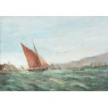 English School (19th century) Sailing ships Oil on canvas Indistinctly signed 'B[?]ough' lower