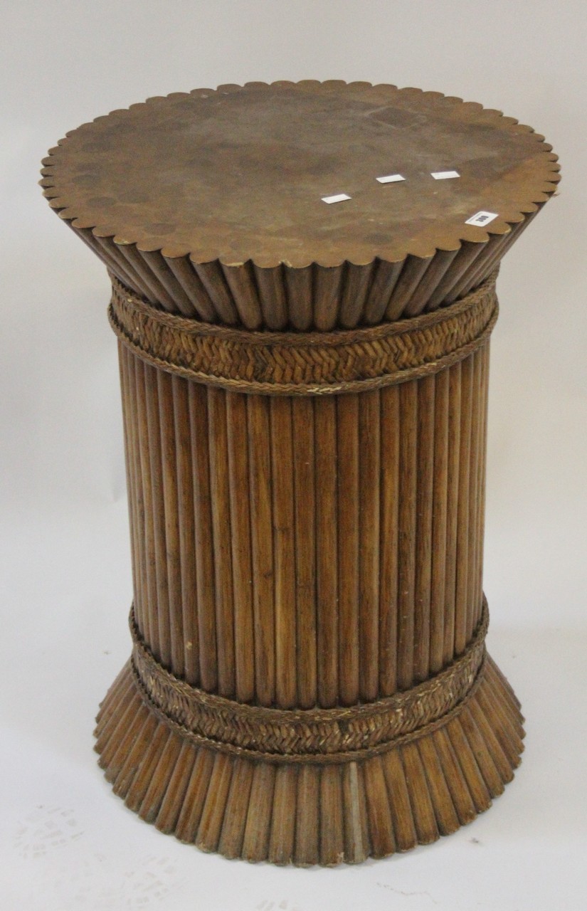 A lamp table in the form of gathered bamboo stems.Best Bid