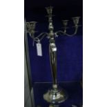 Modern silver coloured metal five light candelabrum, 59cm high.Best Bid