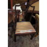 A Victorian walnut nursing chair and a Hepplewhite style elbow chairBest Bid