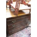 A 19th Century mahogany chest with four long drawers 92cm high, 110cm wide, 50cm deep