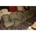 A set of wicker furniture, comprising four armchairs, four side chairs and a settee Best Bid