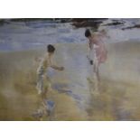 Sir William Russell Flint (1880-1969) The beach game Lithograph Numbered 289/650 in margin 45cm x