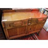 An early 20th Century oak sideboard 135cm wide plus a Regency style mahogany twin pedestal dining