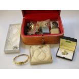 A collection of jewellery and costume jewellery, including: two 9 carat gold cased lady's