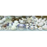 Quantity of decorative ceramics and glassware to include a Wedgwood part dinner service,