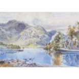 James MacCulloch (1850-1915) Loch with mountain beyond Watercolour Signed and dated 1884 lower right