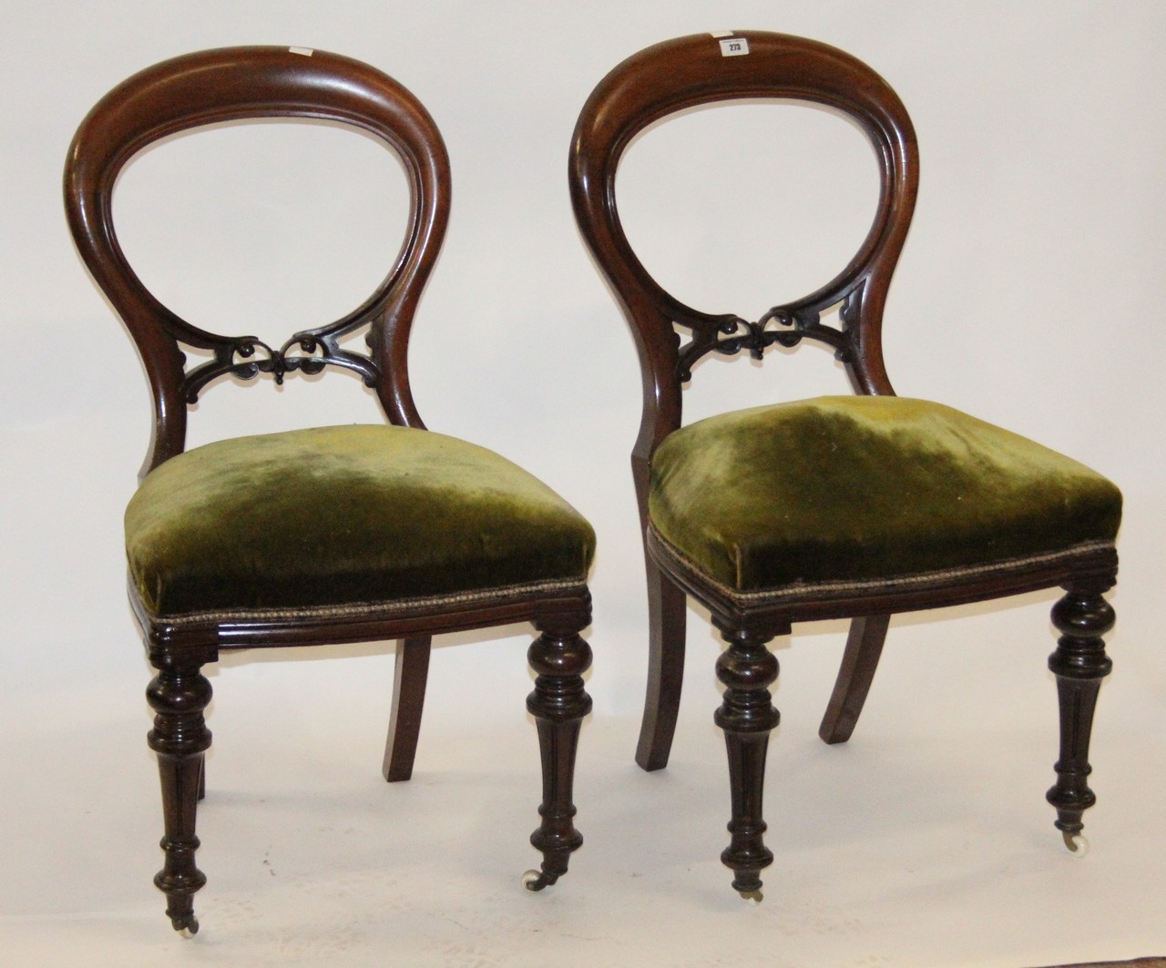 Six Victorian balloon back chairsBest Bid