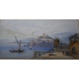 H..Colvin (late 19th century) Lake Maggiore Watercolour Signed lower right 24.5cm x 49cm; 19th