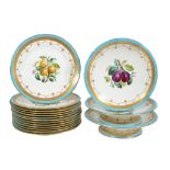 A Minton porcelain turquoise-ground and gilt part dessert service  A Minton porcelain turquoise-