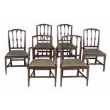 A set of six late George III mahogany dining chairs , circa 1800  A set of six late George III