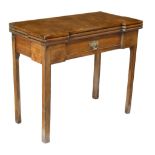 A George III mahogany twin folding top games/card table , circa 1760  A George III mahogany twin