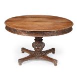 A William IV Anglo-Indian dining table , circa 1835, circular top  A William IV Anglo-Indian