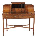 A Sheraton revival mahogany and inlaid Carlton House desk  A Sheraton revival mahogany and inlaid