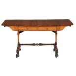 A Regency satinwood, mahogany and rosewood crossbanded sofa table, circa 1815  A Regency