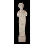 A painted plaster model of a herm boundary marker in the ancient Athenian...  A painted plaster