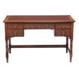 A mahogany kneehole desk in the George III style , late 19th/early 20th century  A mahogany kneehole