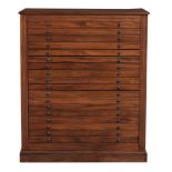 A mahogany collectors chest in Victorian style  A mahogany collectors chest in Victorian style,