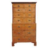 A George III mahogany secretaire chest on chest, circa 1780  A George III mahogany secretaire