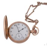 Limit, a rolled gold hunting cased keyless lever watch and 9 carat gold chain  Limit, a rolled