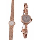 Two lady's 9 carat gold wristwatches, to include  Two lady's 9 carat gold wristwatches,   to