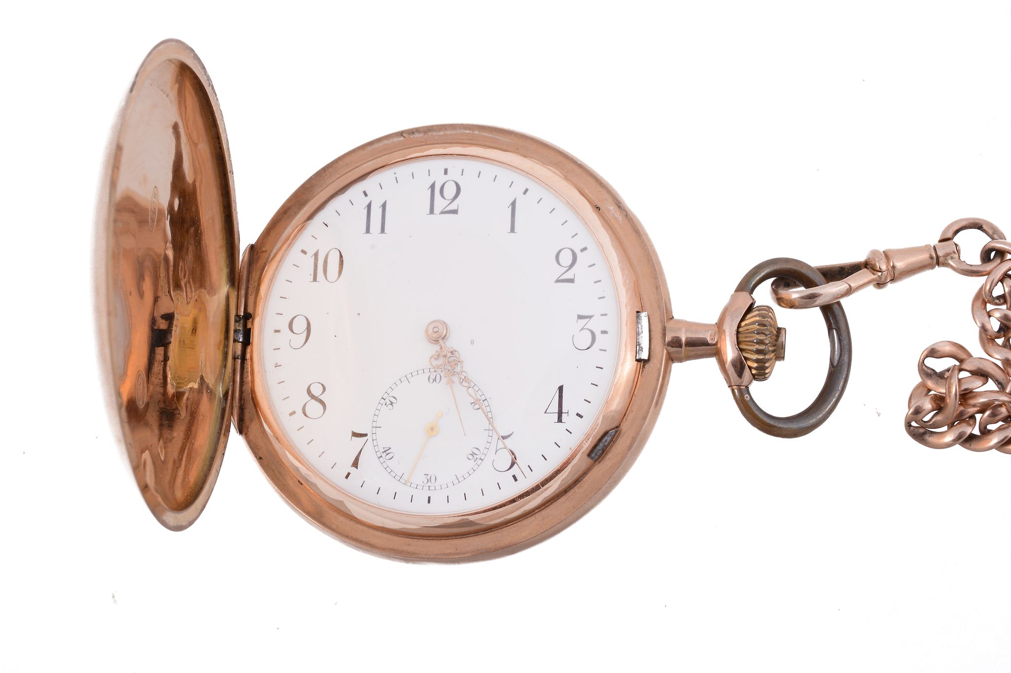 A 14 carat gold Swiss hunter keyless pocket watch, circa 1900, ref  A 14 carat gold Swiss hunter - Image 2 of 3