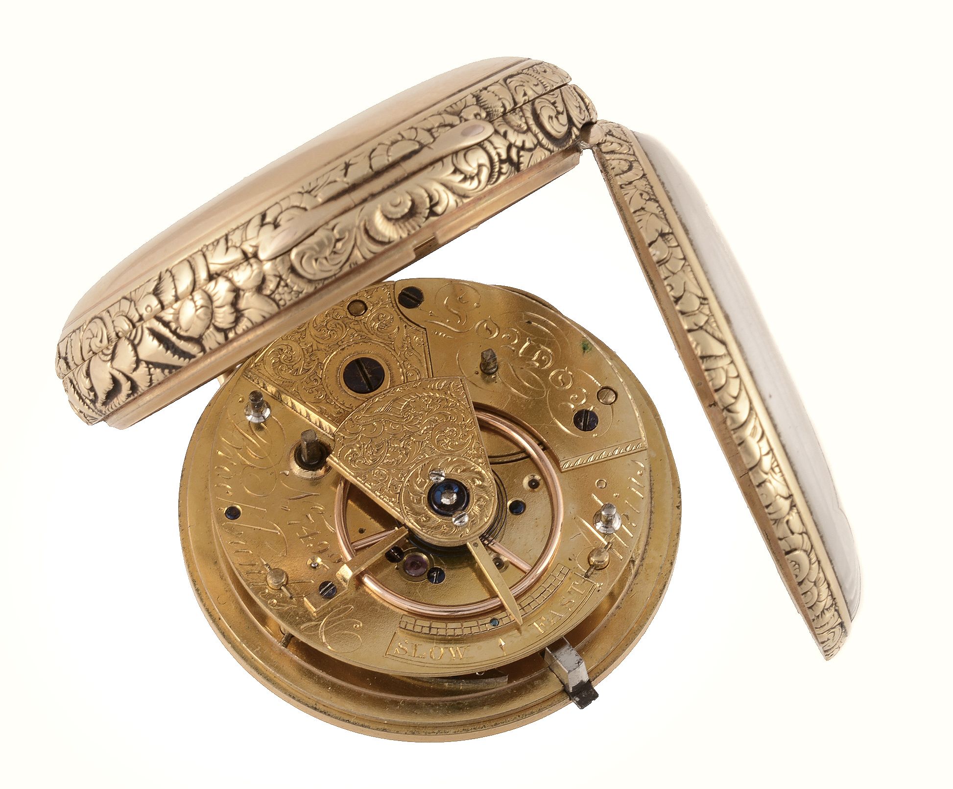 An 18 carat gold open face pocket watch, hallmarked London 1823  An 18 carat gold open face pocket - Image 2 of 2