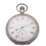 Waltham, a silver open face keyless pocket watch, hallmarked Birmingham 1907  Waltham, a silver open