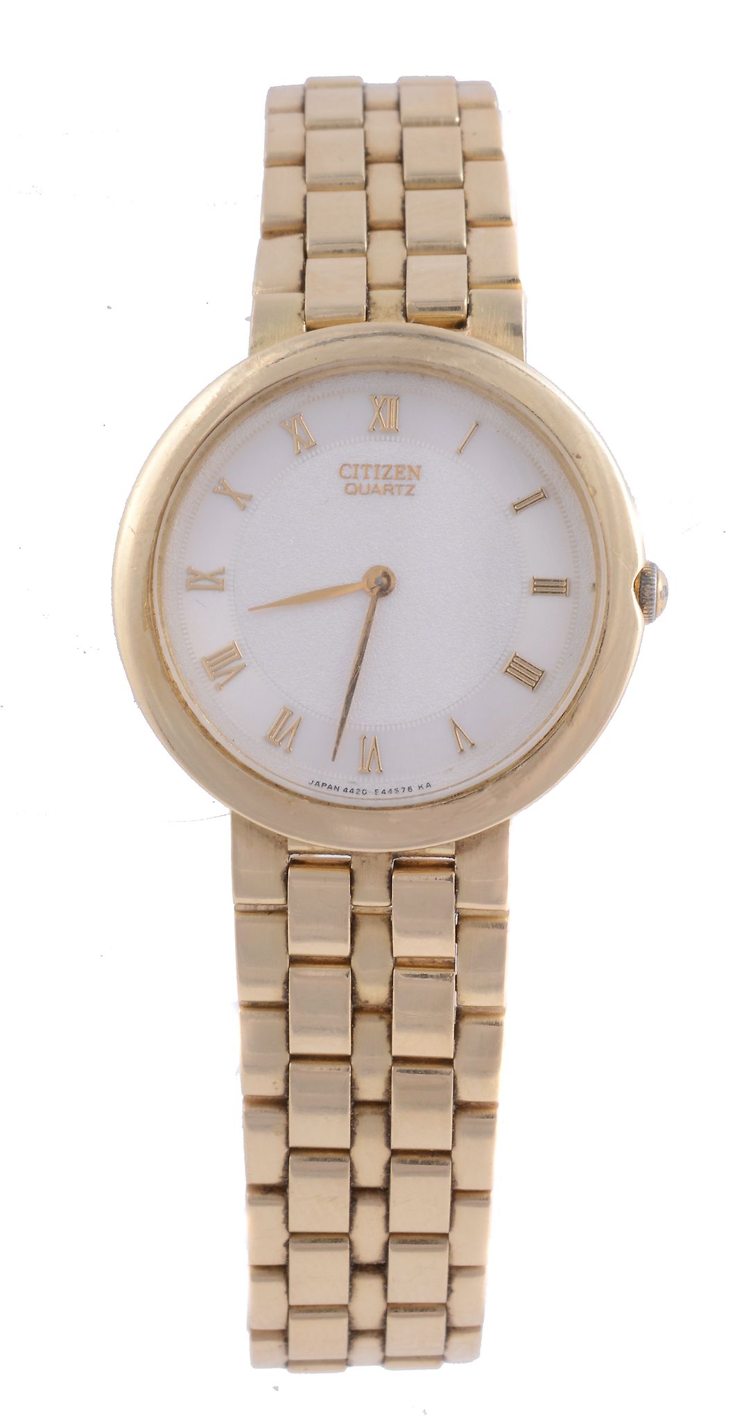 Citizen, A lady's slim gold quartz bracelet watch, circa 1990, series 10-75  Citizen, A lady's