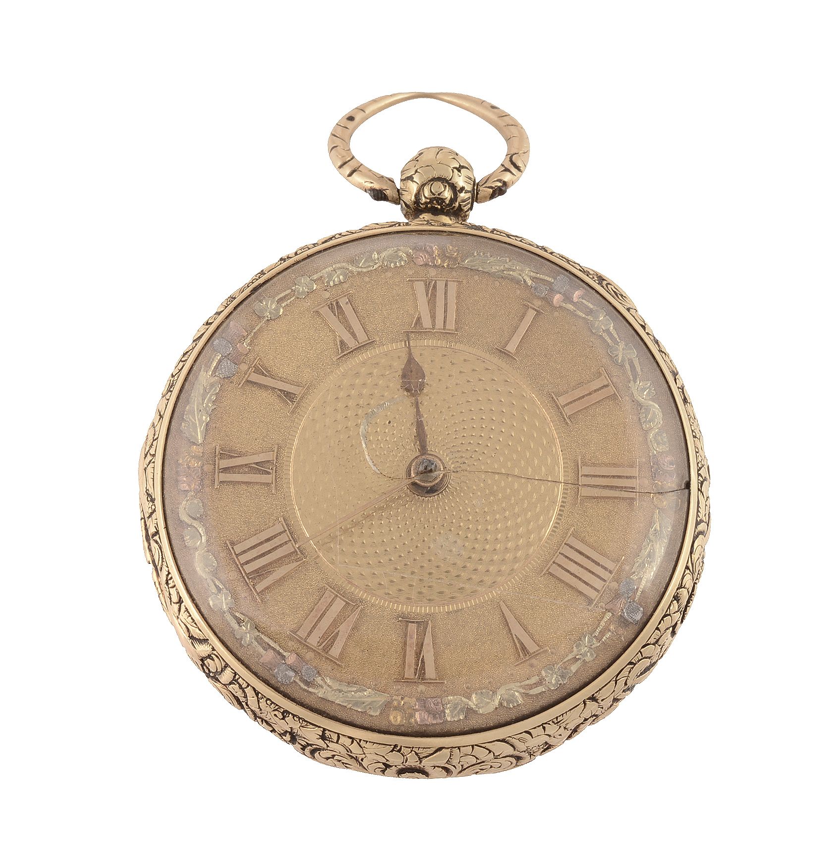 An 18 carat gold open face pocket watch, hallmarked London 1823  An 18 carat gold open face pocket