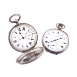 Two watches, a silver hunter pocket watch, hallmarked Chester 1885  Two watches, a silver hunter