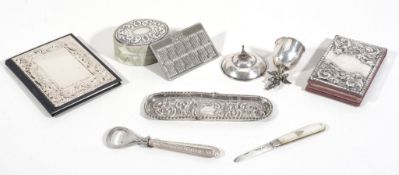 A collection of Italian silver coloured and silver coloured mounted items  A collection of Italian